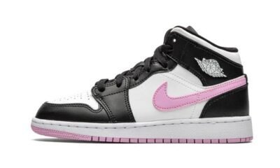 Jordans 1 Mid White Black Light Arctic Pink 555112-103